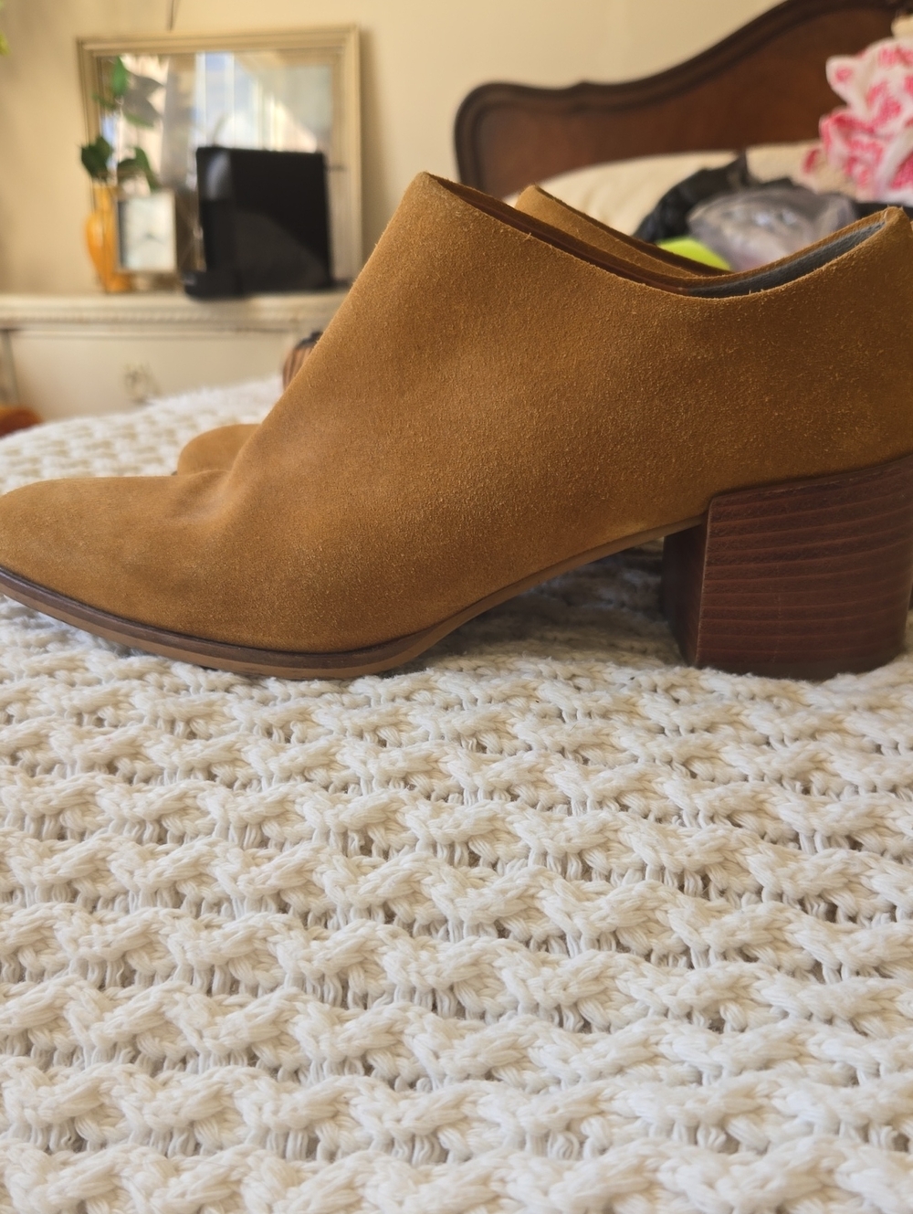Everlane Suede Block Heel Mule - Tan Women Shoes